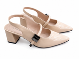 کفش مجلسی زنانه Miu Miu مشکی با رویه ورنی درجه یک و پاشنه ۵ سانتی متر