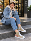 کتونی ساقدار ال استار زنانه طرح کوکاکولا